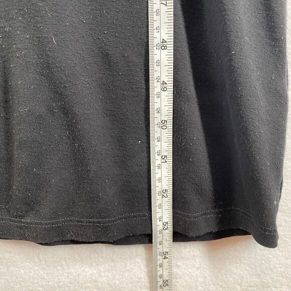 EILEEN FISHER Dress XS Stretch Rayon Jersey Surplice Tank Maxi Shirred Black USA - Picture 15 of 16